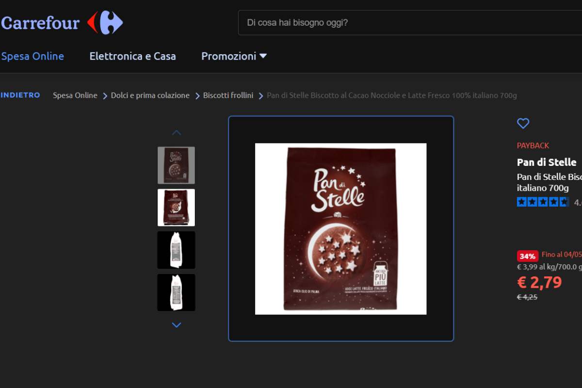 Carrefour offerta pan di stelle