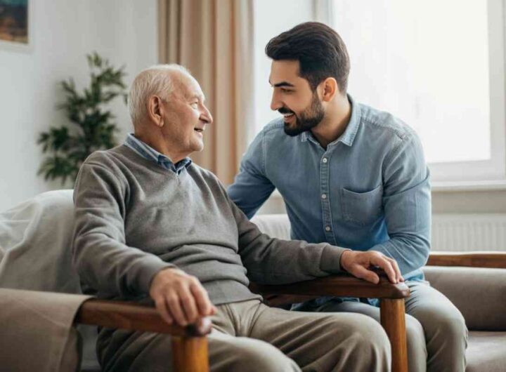 eredità e figlo che accudisce il genitore infermo